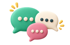 Two speech bubbles in conversation